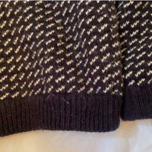 L.L. Bean Sweater Mens XXL bird's eye zipper front wool sweater fleece lined - Picture 12 of 12